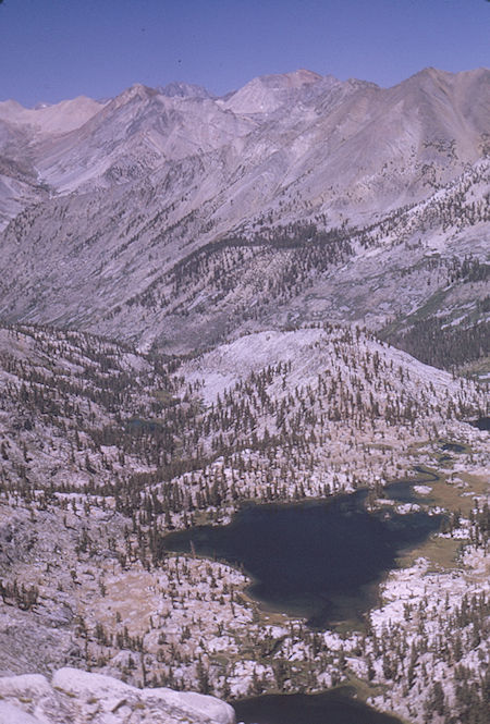 White Fork and lake near Ranger Station from Fin Dome 31 Aug 1970