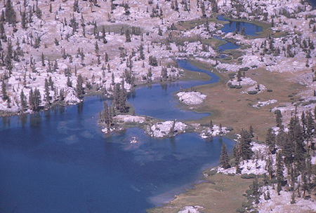 A lake near Rae Lakes Ranger Station from Fin Dome - Kings Canyon National Park 31 Aug 1970