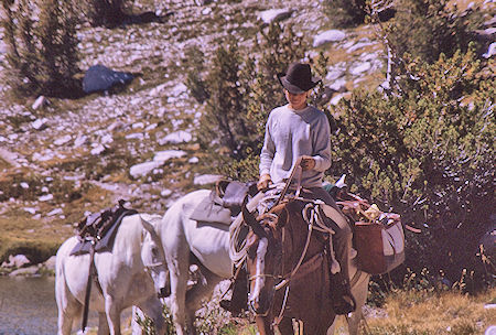 Teen girl packer in Rae Lakes area - Kings Canyon National Park 31 Aug 1970