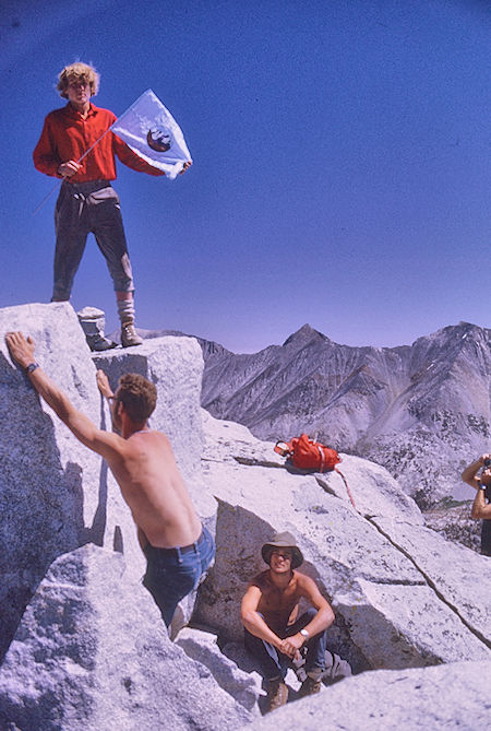 Roger Getz on top of Mount Cotter, Dale Caldwell, Richard Alvernez - Kings Canyon National Park 01 Sep 1970