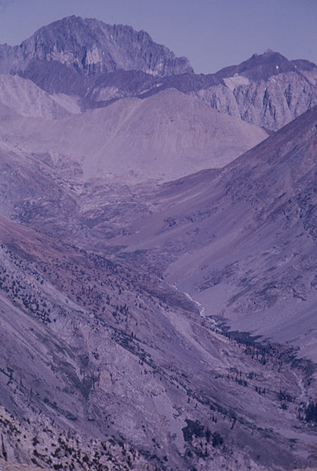 White Fork Woods Creek, Mount Ickes from Mount Cotter - Kings Canyon National Park 01 Sep 1970