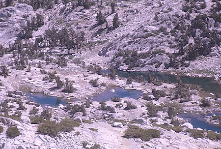 Sixty Lakes Basin camp from Mount Cotter - Kings Canyon National Park 01 Sep 1970