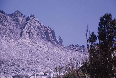 View near Gardiner Pass, notice the single spire - Kings Canyon National Park 05 Sep 1970