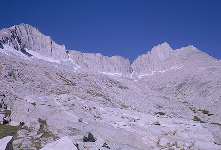 Mt. Brewer (left) and North Guard (right) - Kings Canyon National Park 27 Aug 1963
