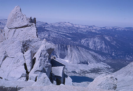 View west-northwest over summit block from Mt. Brewer - Kings Canyon National Park 27 Aug 1963