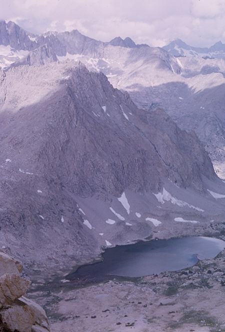 Center Peak and Golden Bear Lake from top of Mt. Bradley - 16 Aug 1965