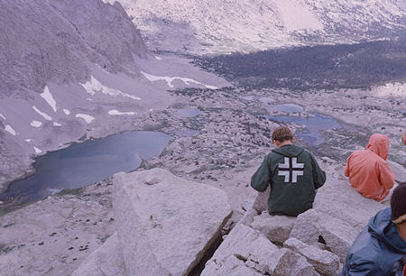 Golden Bear Lake, Center Basin from top of Mt. Bradley - 16 Aug 1965