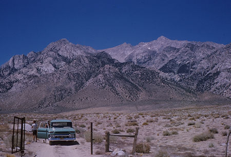 Mt. Williamson (right) from road near Manzanar Japanese Internment Camp - Jul 1964