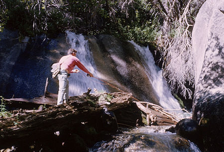 Fishing on George Creek below waterfall - Jul 1964