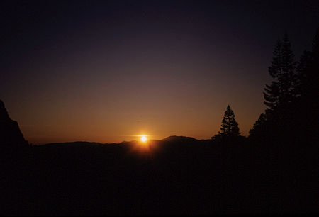 Sunrise from camp on North Fork George Creek - May 1964