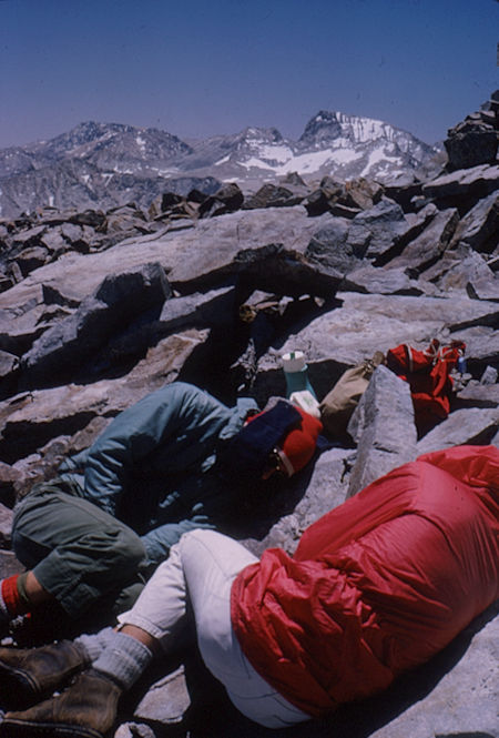 Mt. Whitney (right), Mt. Russell (to its left) from top of Mt. Williamson - Jul 1964