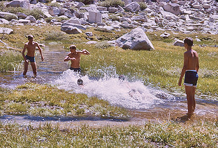 Explorer Post 360 enjoying swim in Whitney Creek - 20 Aug 1965