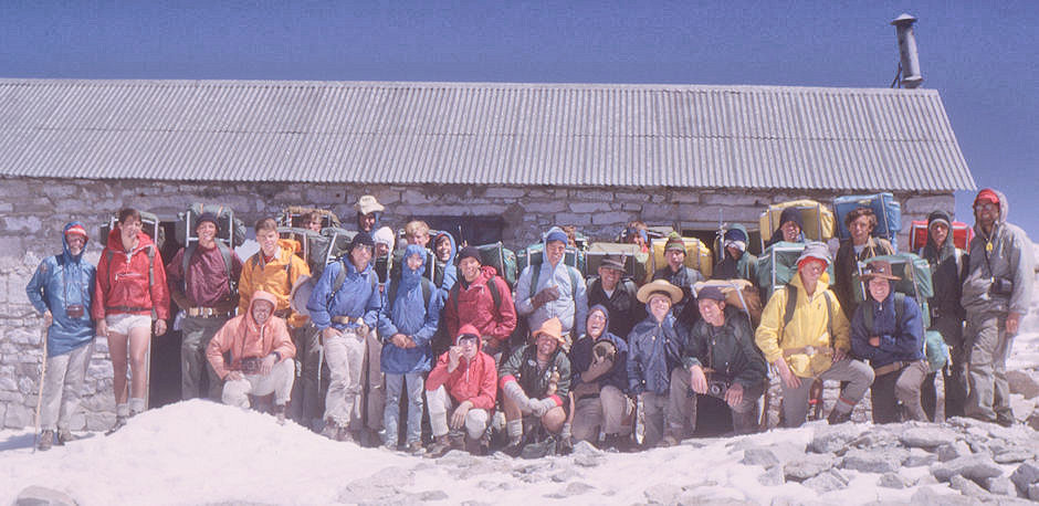 Explorer Post 360 in front of Smithsonian Hut on top of Mount Whitney - 21 Aug 1965