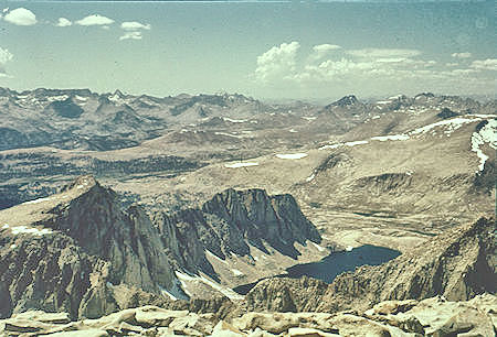 Mt. Hale and Wales Lake from top of Mount Whitney - 24 Jul 1957