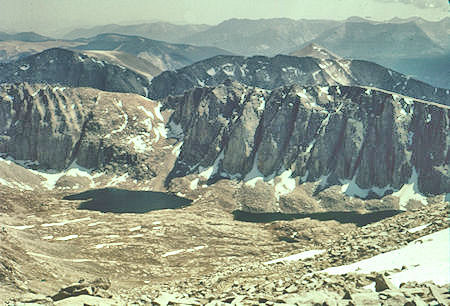 Hitchcock Lakes and Mt. Hitchcock from top of Mount Whitney - 24 Jul 1957