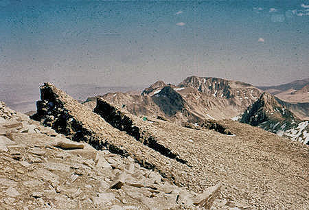 Jagged crest south of Mount Whitney, Mt. Langley, Mt. McAdie - 24 Jul 1957