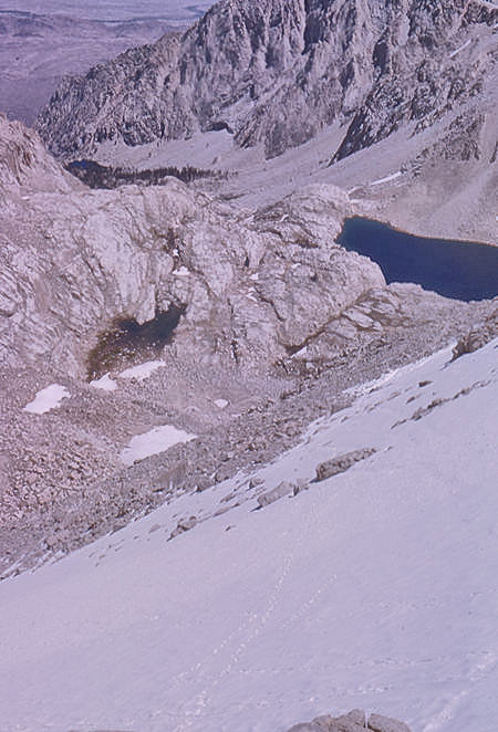 Descending to Consultation Lake on Mount Whitney Trail from Trail Crest - 21 Aug 1965