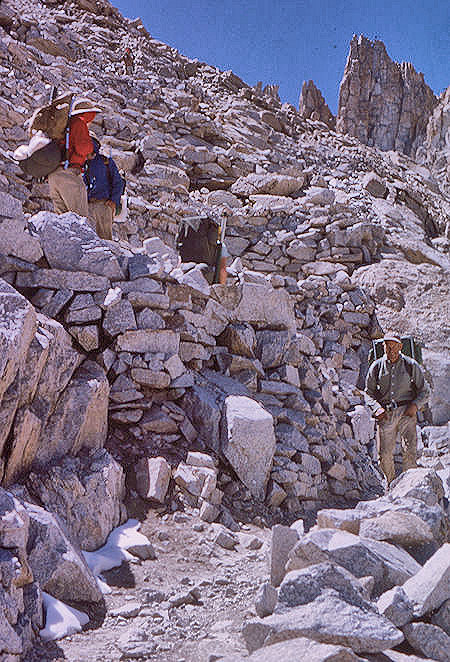 Switchbacks on trail down east side of Mount Whitney - 21 Aug 1965