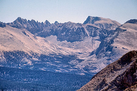 Crabtree Basin, Mt. Langley from top of Tripple Divide Peak - Sequoia National Park 02 Sep 1971