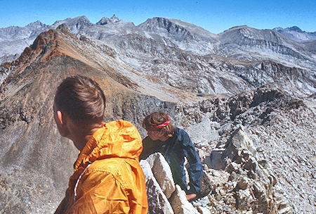 Looking along ridge to Milestone Mountain on skyline from top of Triple Divide Peak - Sequoia National Park 02 Sep 1971