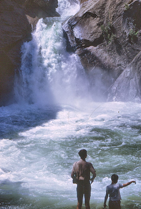 Steve and David admiring Roaring River Falls - Kings Canyon National Park 02 Jun 1968