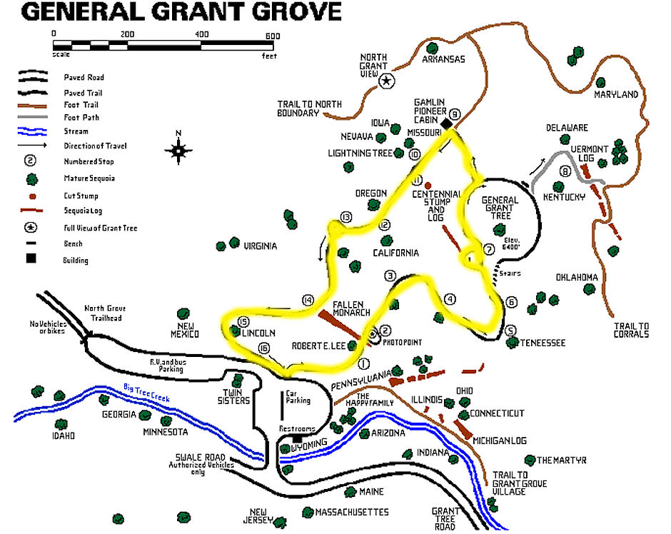 General Grant Grove Map