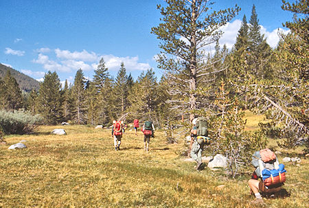 Start of cross-country down Rock Creek - Sequoia National Park 29 Aug 1971