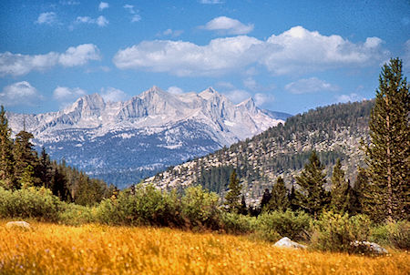 View down Rock Creek of mountains near Mineral King - Sequoia National Park 29 Aug 1971