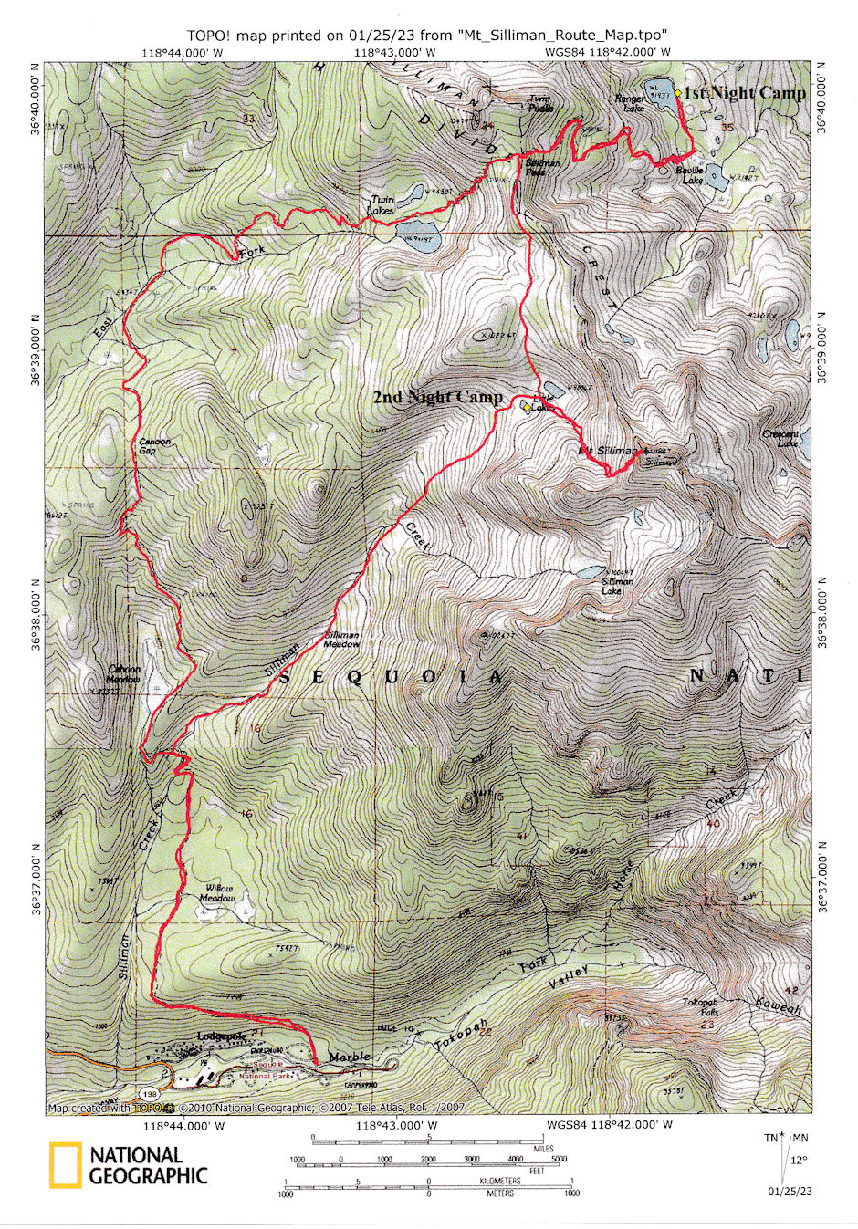 Mt. Silliman Route Map