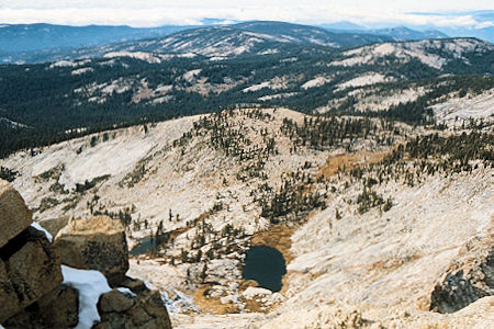 Sierra Nevada - Sequoia National Park - Little Silliman Lake from top Mt. Silliman - October 1973