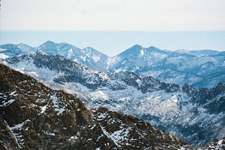 Sierra Nevada - Sequoia National Park - Farewell Gap at Mineral King from Mt. Silliman - October 1973