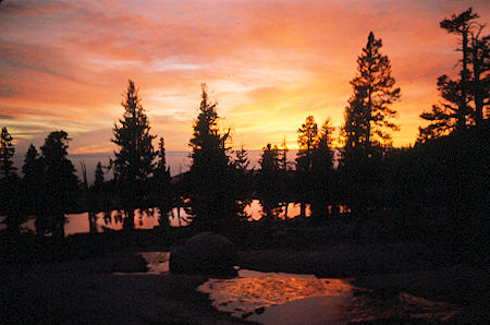 Sierra Nevada - Sequoia National Park - Sunset at Little Silliman Lakes - October 1973