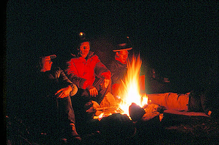 Sierra Nevada - Sequoia National Park - Campfire at Little Silliman Lakes - October 1973