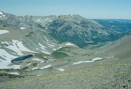 unnamed Lake, Lower Kennedy Creek from PCT - Hoover Wilderness - Aug 1993