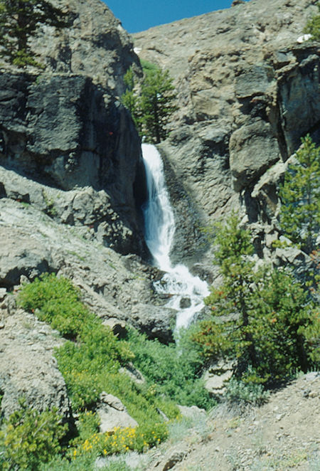 Waterfall on side creek near Walker Meadow - Hoover Wilderness - Aug 1993