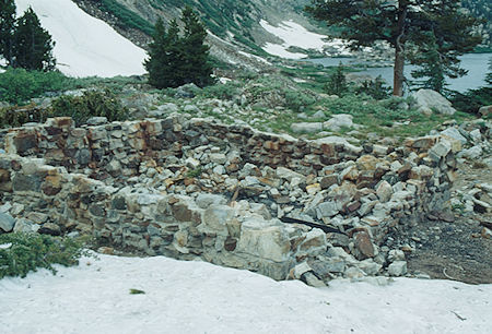 Old mine building foundation at Snow Lake - Emigrant Wilderness - Aug 1993