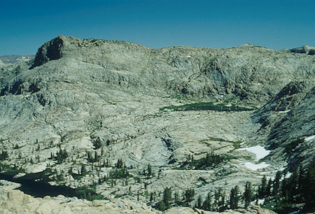 Haystack Peak, Upper Peninsula Lake (right) - Yosemite National Park - Aug 1993