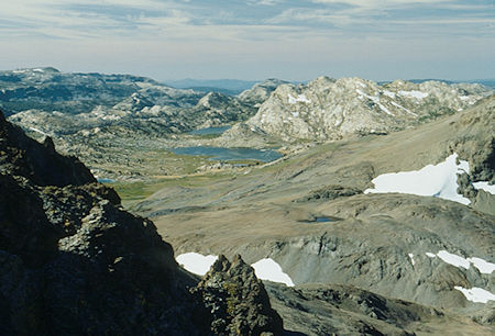 Emigrant Meadow Lake, Middle Emigrant Lake from near top of Big Sam - Emigrant Wilderness - Sep 1993
