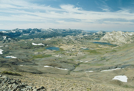 Emigrant Lakes from top of Big Sam - Emigrant Wilderness - Sep 1993