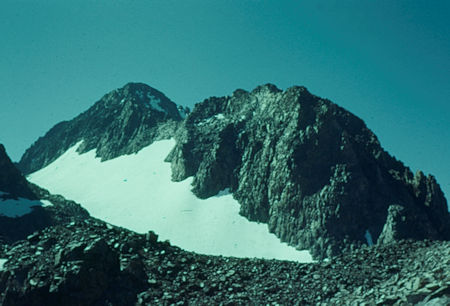 Mt. Ritter and top edge of Banner/Davis Pass - Ansel Adams Wilderness - Aug 1958