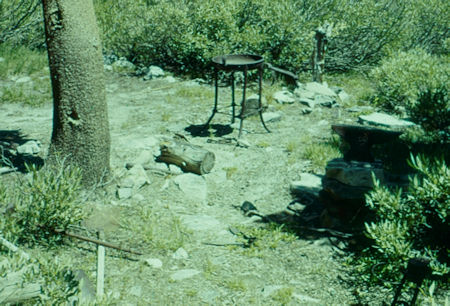 Old mining tools on descent from Lake Catherine - Ansel Adams Wilderness - Aug 1958