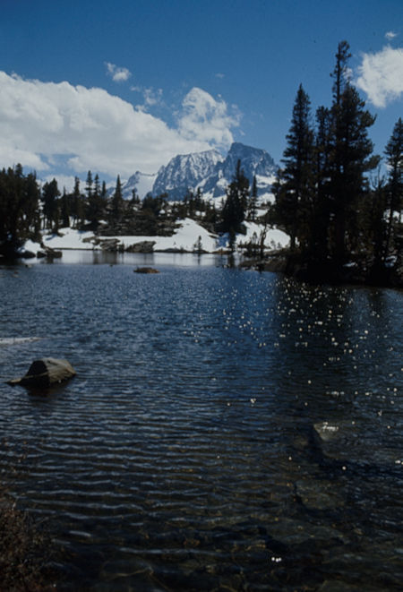 Mt. Ritter and Banner Peak over a Clark Lake - Ansel Adams Wilderness - May 1977