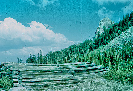 Cabin at Mammoth Mine and Mammoth Rock (upper right) - 20 Aug 1959
