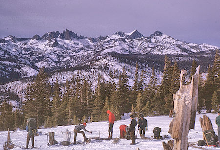 Minarets, Mt. Ritter, Banner Peak from lunch stop - Mammoth Lakes Area 21 Dec 1963
