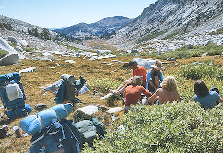 Rest stop on way to Silver Pass Lake - John Muir Wilderness 30 Aug 1976