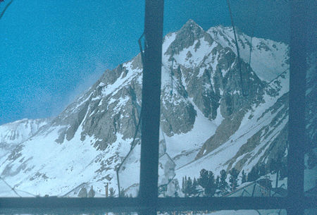 View of nearby peak from cabin