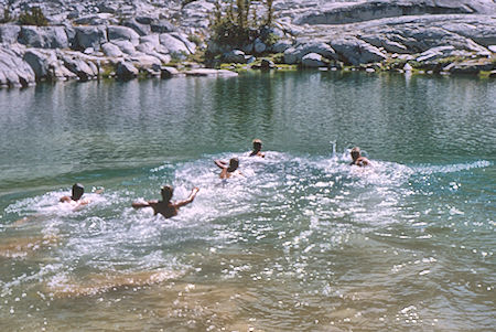 Enjoying a swim in Dusy Lake - Kings Canyon National Park 28 Aug 1964