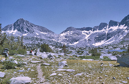 Dusy Basin, Columbine Peak (left), Knapsack Pass (center) - Kings Canyon National Park 22 Aug 1969
