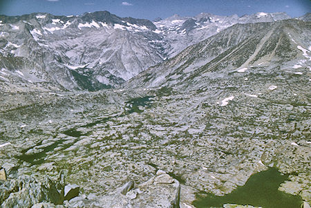 Dusy Basin, LeConte Canyon from Columbine Peak - Kings Canyon National Park 24 Aug 1969