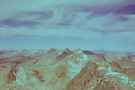 Split Mountain - John Muir Wilderness - North from top of Split Mountain - North Palisade, Mt. Sill, Middle Palisade
